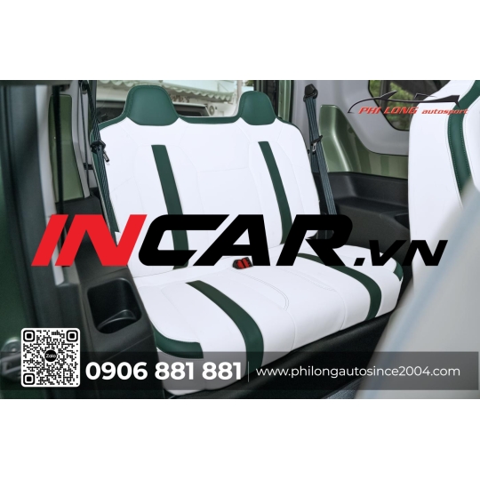 Ghế da VF3 ( Phối trắng và xanh rêu )