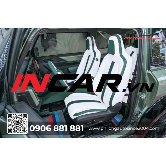 Ghế da VF3 ( Phối trắng và xanh rêu )