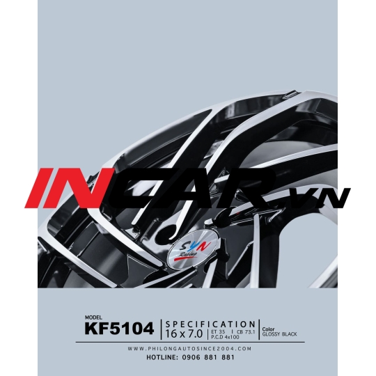 MÂM MẪU KF5104 GLOSSY BLACK 16″