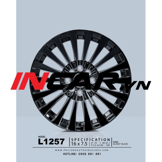 MÂM MẪU L1257 GLOSSY BLACK 16″