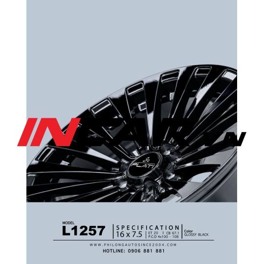 MÂM MẪU L1257 GLOSSY BLACK 16″