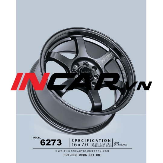 MÂM MẪU RAYS 6273 SATIN BLACK 16″
