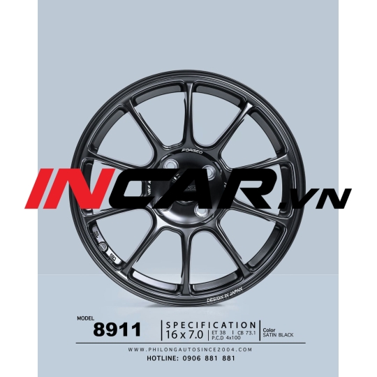 MÂM MẪU RAYS 8911 SATIN BLACK 16″