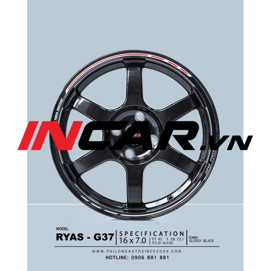 MÂM MẪU RYAS G37 GLOSSY BLACK 16″