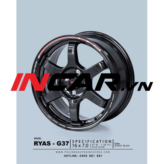 MÂM MẪU RYAS G37 GLOSSY BLACK 16″