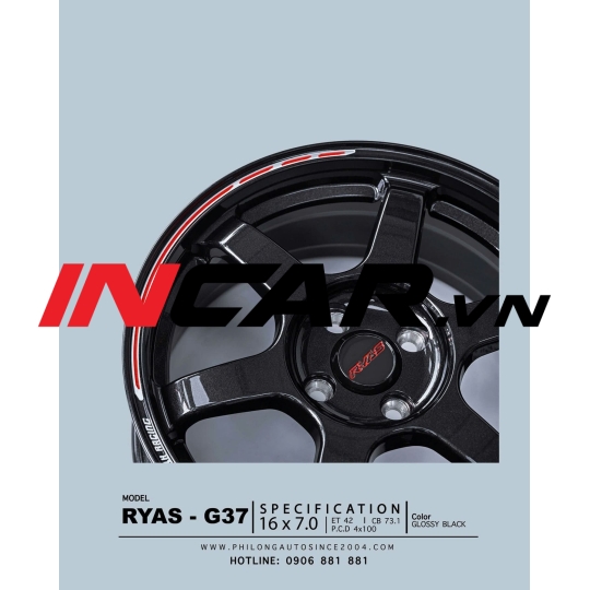 MÂM MẪU RYAS G37 GLOSSY BLACK 16″