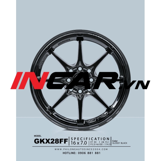 MÂM MẪU GKX28FF GLOSSY BLACK 16″
