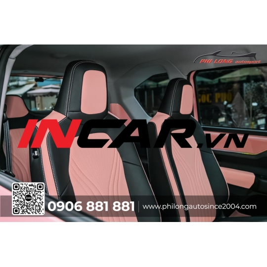 Nội thất da VF3 ( Phối màu đen hồng )
