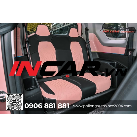 Nội thất da VF3 ( Phối màu đen hồng )