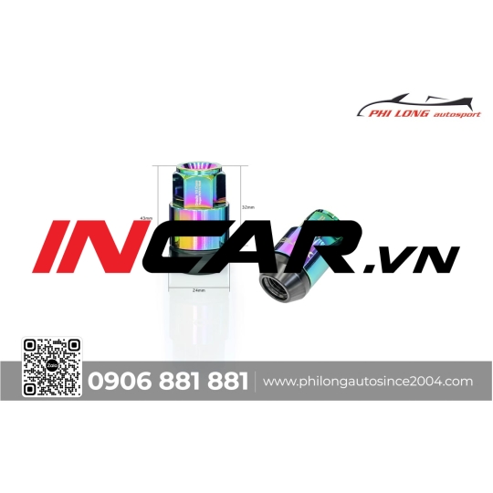 Ốc Blox Racing Chrome 7 màu ( Bộ 16 ốc )