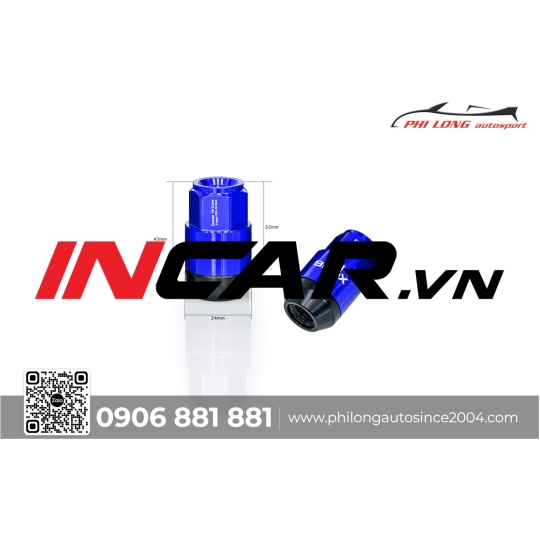 Ốc Blox Racing Xanh dương ( Bộ 16 ốc )