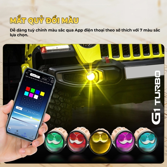 Đèn bi gầm VF3 GTR G1 Turbo ( Tích hợp mắt quỷ )