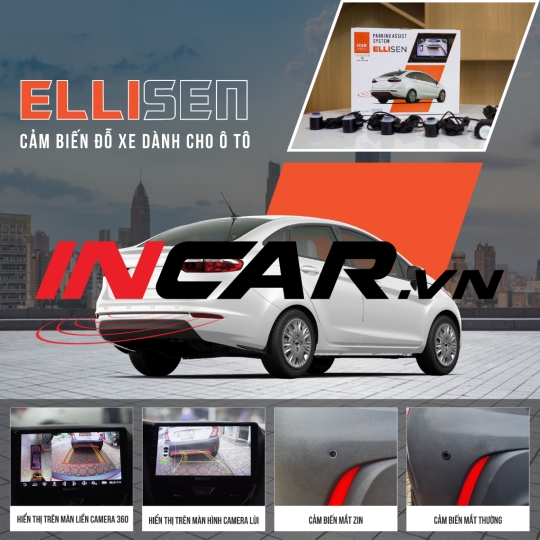 Cảm biến đỗ xe ICAR Ellisen E11 4 mắt zin