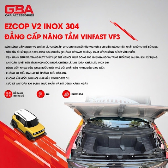Cốp Trước Ezcop V2 Inox 304 Cho VinFast VF3