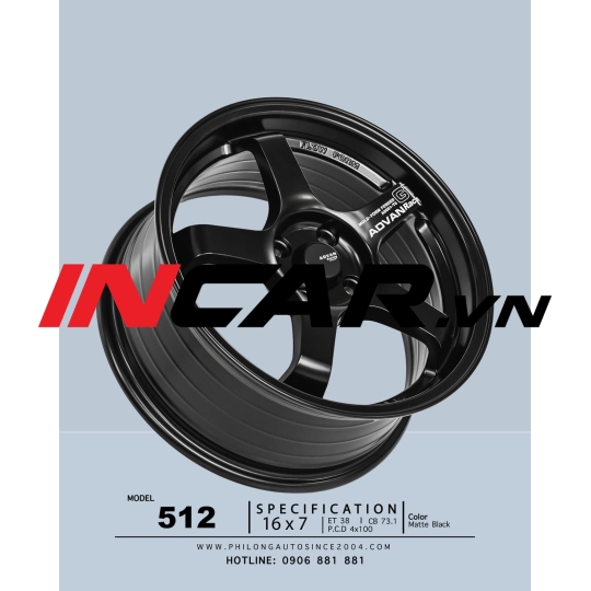 MÂM MẪU 512 MATTE BLACK 16″