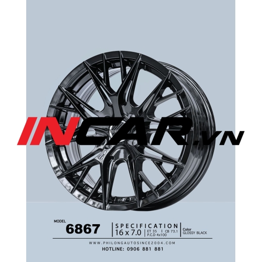MÂM MẪU 6867 GLOSSY BLACK 16″
