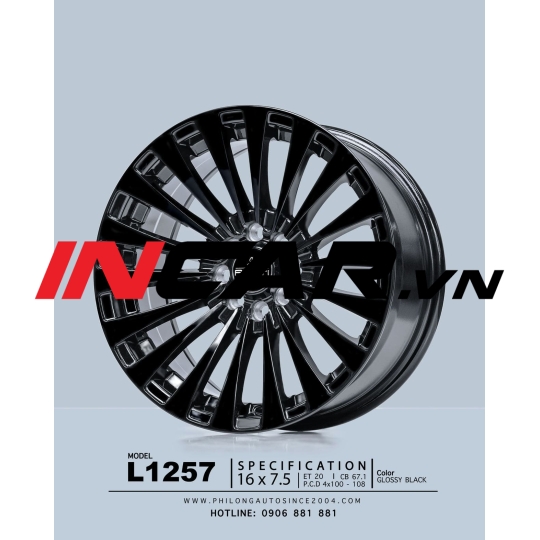 MÂM MẪU L1257 GLOSSY BLACK 16″