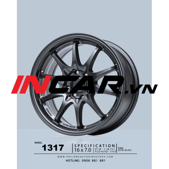 MÂM MẪU RAYS 1317 SATIN BLACK 16″