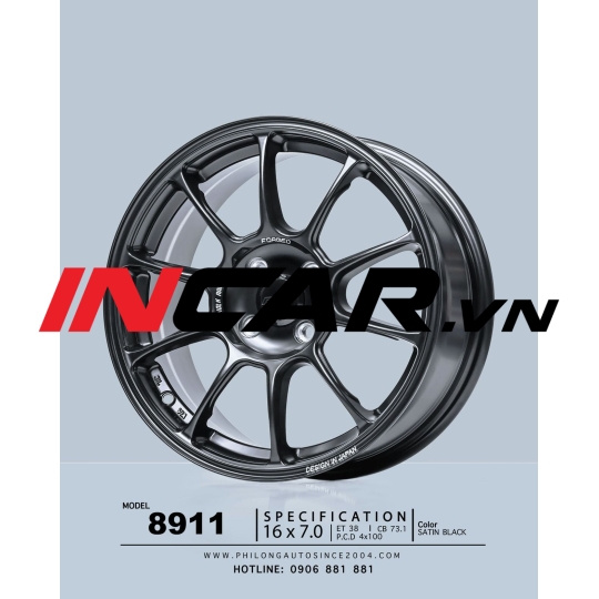 MÂM MẪU RAYS 8911 SATIN BLACK 16″