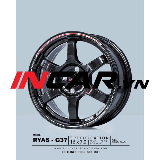 MÂM MẪU RYAS G37 GLOSSY BLACK 16″