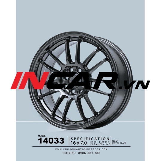 MÂM MẪU 14033 MATTE BLACK 16″