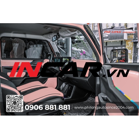 Nội thất da VF3 ( Phối màu đen hồng )