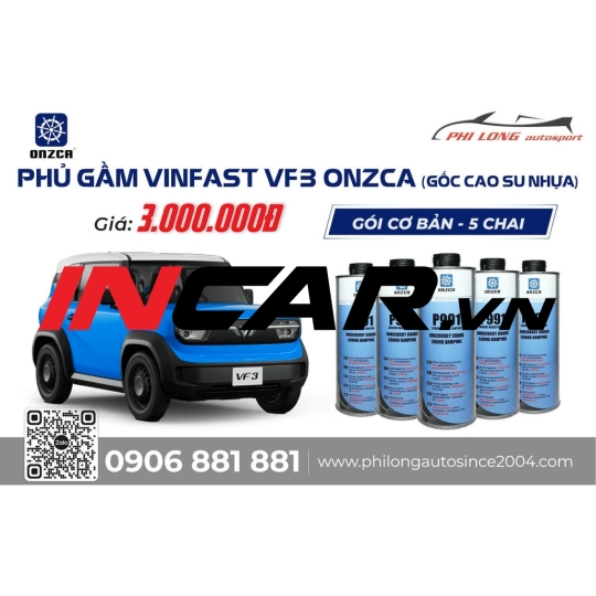 PHỦ GẦM VINFAST VF3 – ONZCA GÓI CƠ BẢN (GỐC CAO SU NHỰA)