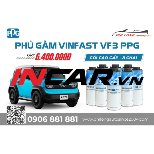 PHỦ GẦM VINFAST VF3 PPG GÓI CAO CẤP